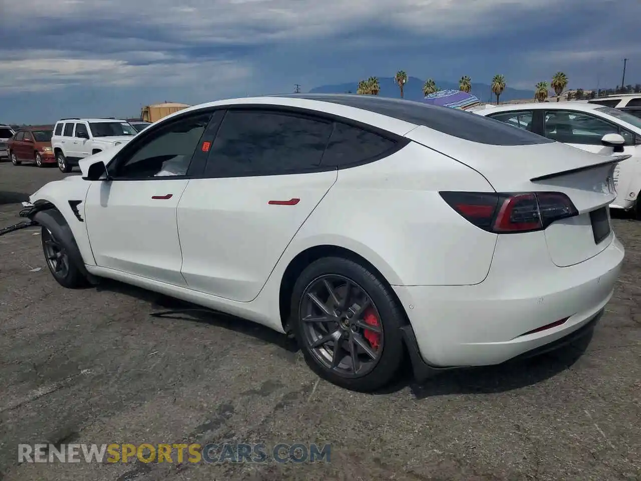 2 fotografías del automóvil dañado 5YJ3E1EB8MF006926 TESLA MODEL 3 2021
