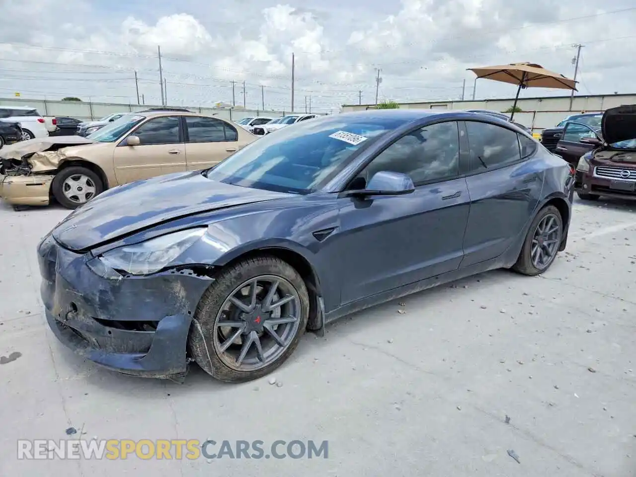 1 Photograph of a damaged car 5YJ3E1EB8MF836726 TESLA MODEL 3 2021