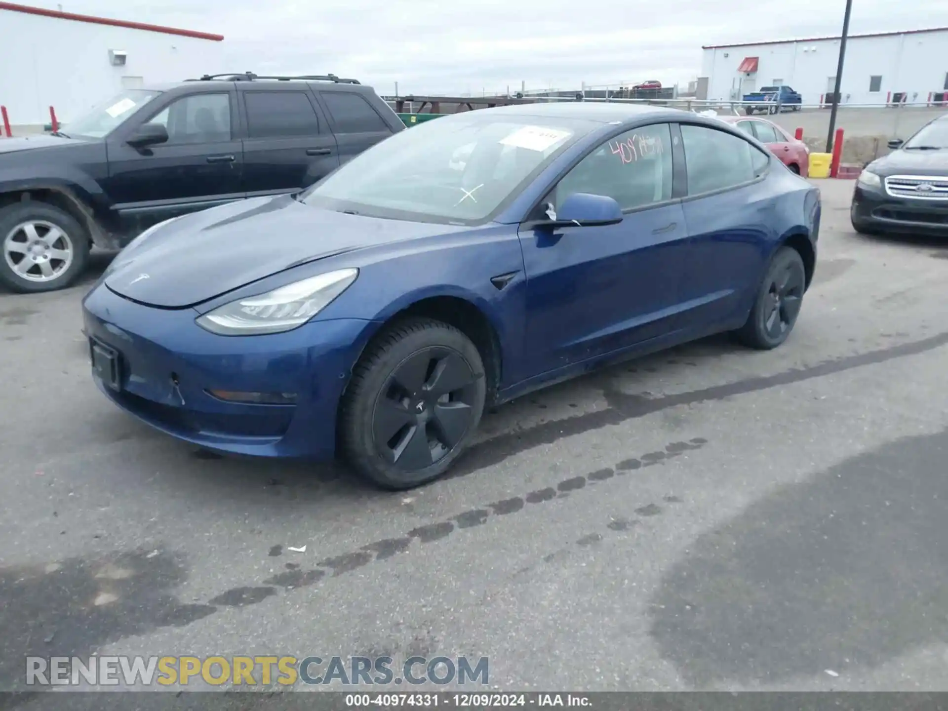 2 fotografías del automóvil dañado 5YJ3E1EB8MF848049 TESLA MODEL 3 2021
