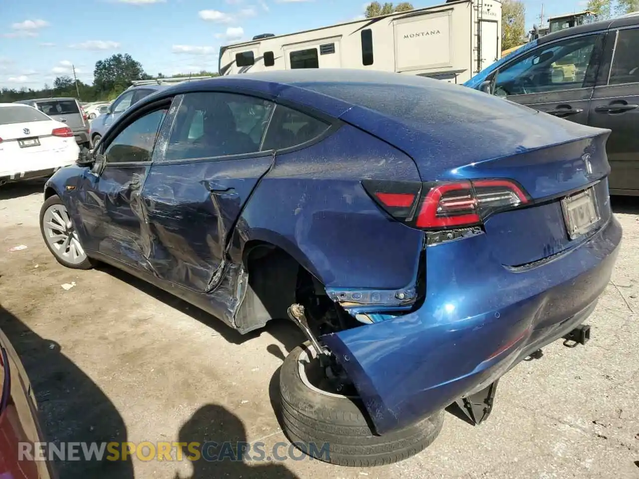 2 Photograph of a damaged car 5YJ3E1EB8MF849508 TESLA MODEL 3 2021