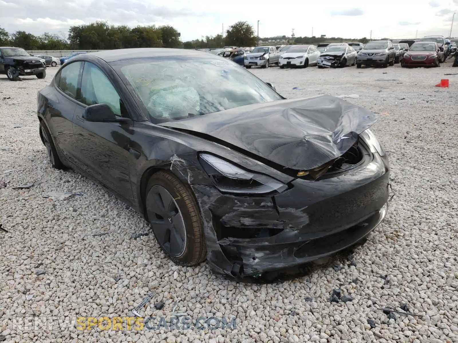 1 Photograph of a damaged car 5YJ3E1EB8MF863621 TESLA MODEL 3 2021