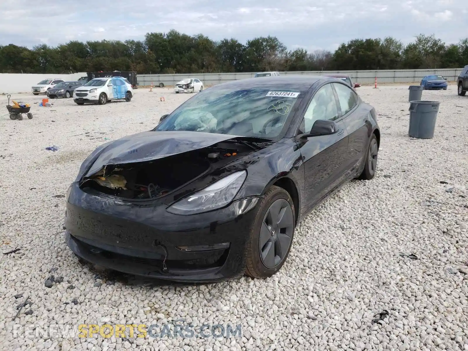 2 Photograph of a damaged car 5YJ3E1EB8MF863621 TESLA MODEL 3 2021