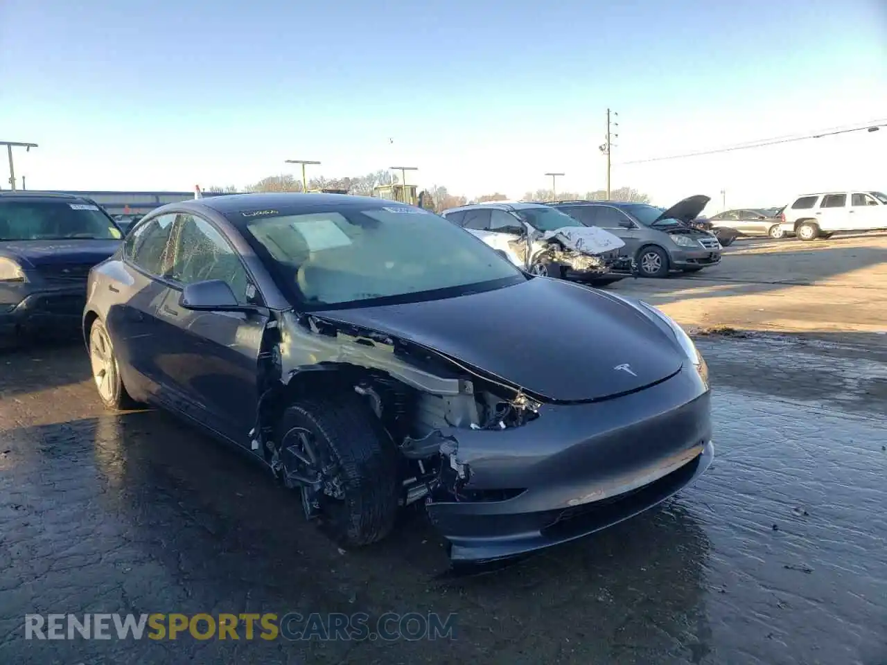 1 Photograph of a damaged car 5YJ3E1EB8MF874649 TESLA MODEL 3 2021