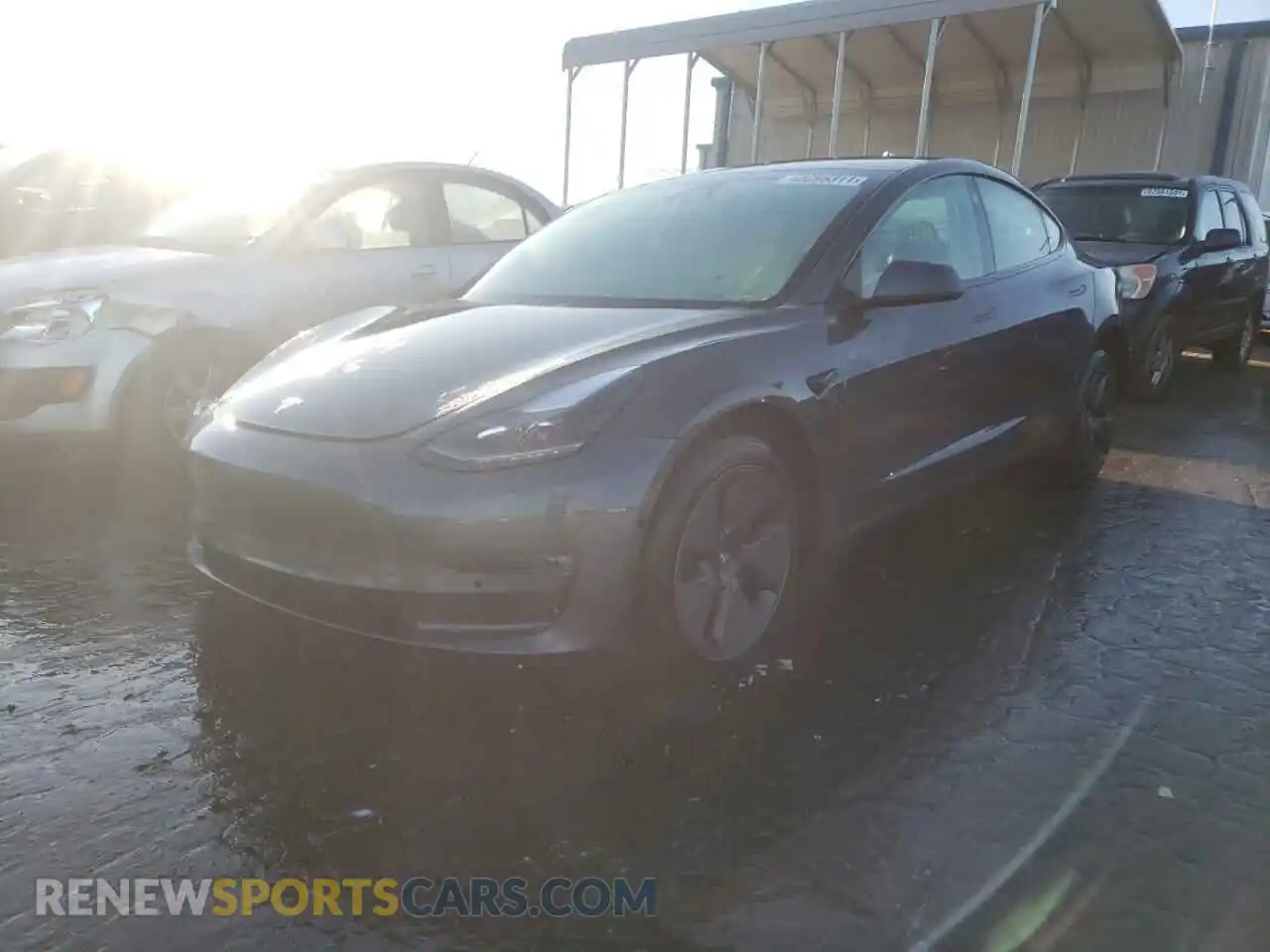 2 Photograph of a damaged car 5YJ3E1EB8MF874649 TESLA MODEL 3 2021