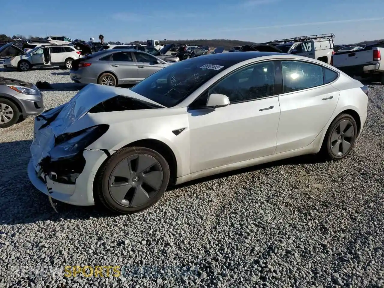 1 fotografías del automóvil dañado 5YJ3E1EB8MF979997 TESLA MODEL 3 2021