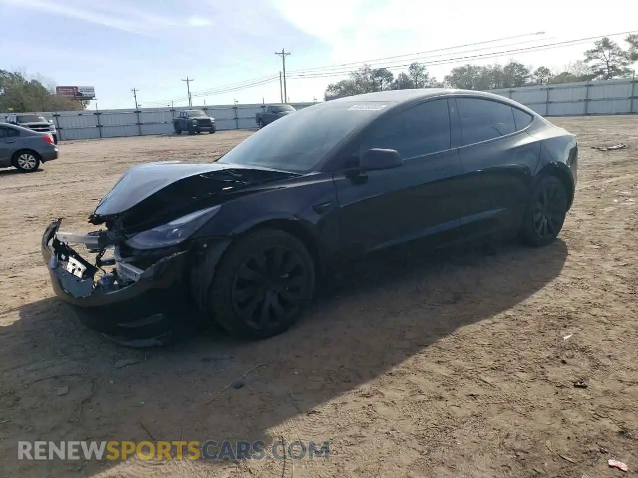1 Photograph of a damaged car 5YJ3E1EB9MF027638 TESLA MODEL 3 2021