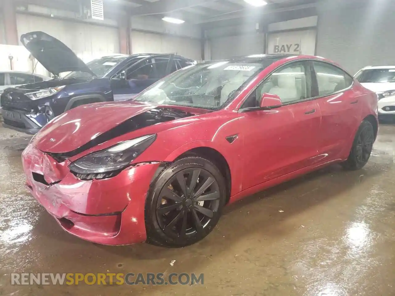 1 Photograph of a damaged car 5YJ3E1EB9MF046321 TESLA MODEL 3 2021