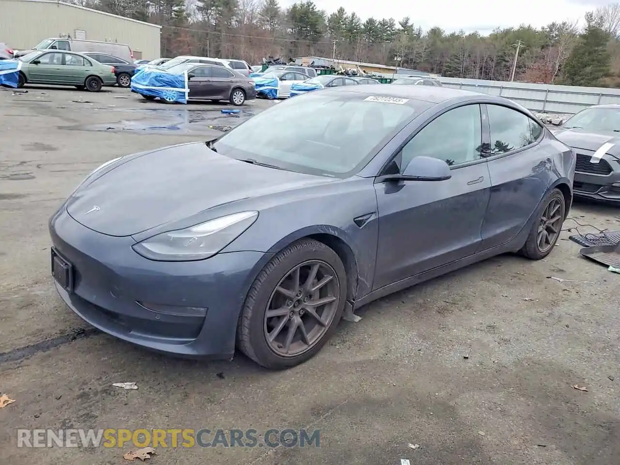 1 Photograph of a damaged car 5YJ3E1EB9MF060171 TESLA MODEL 3 2021