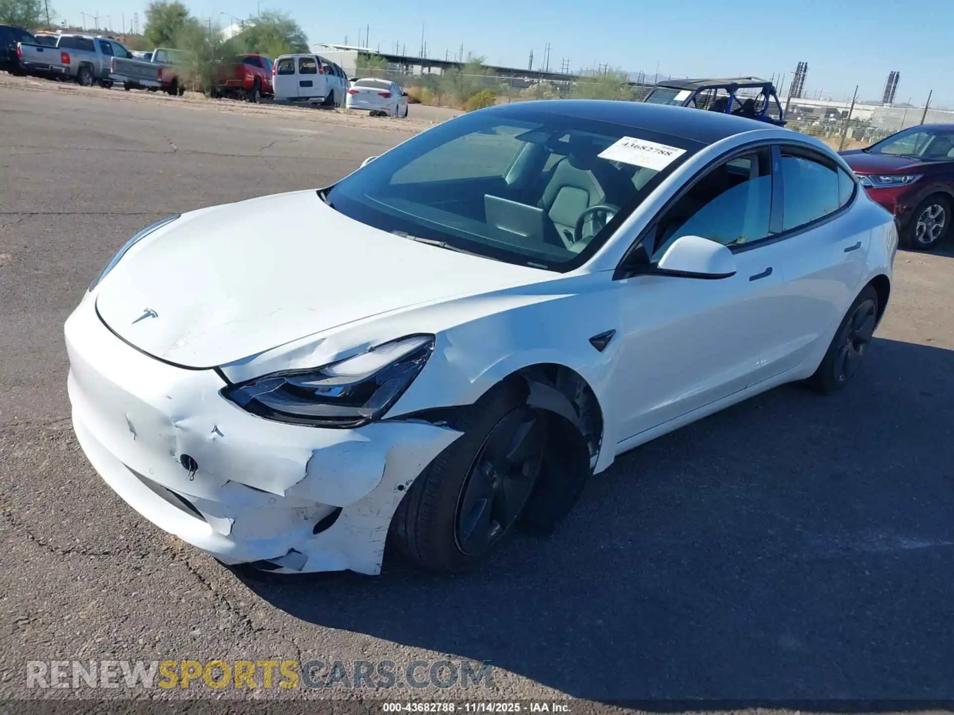 2 Photograph of a damaged car 5YJ3E1EB9MF085877 TESLA MODEL 3 2021