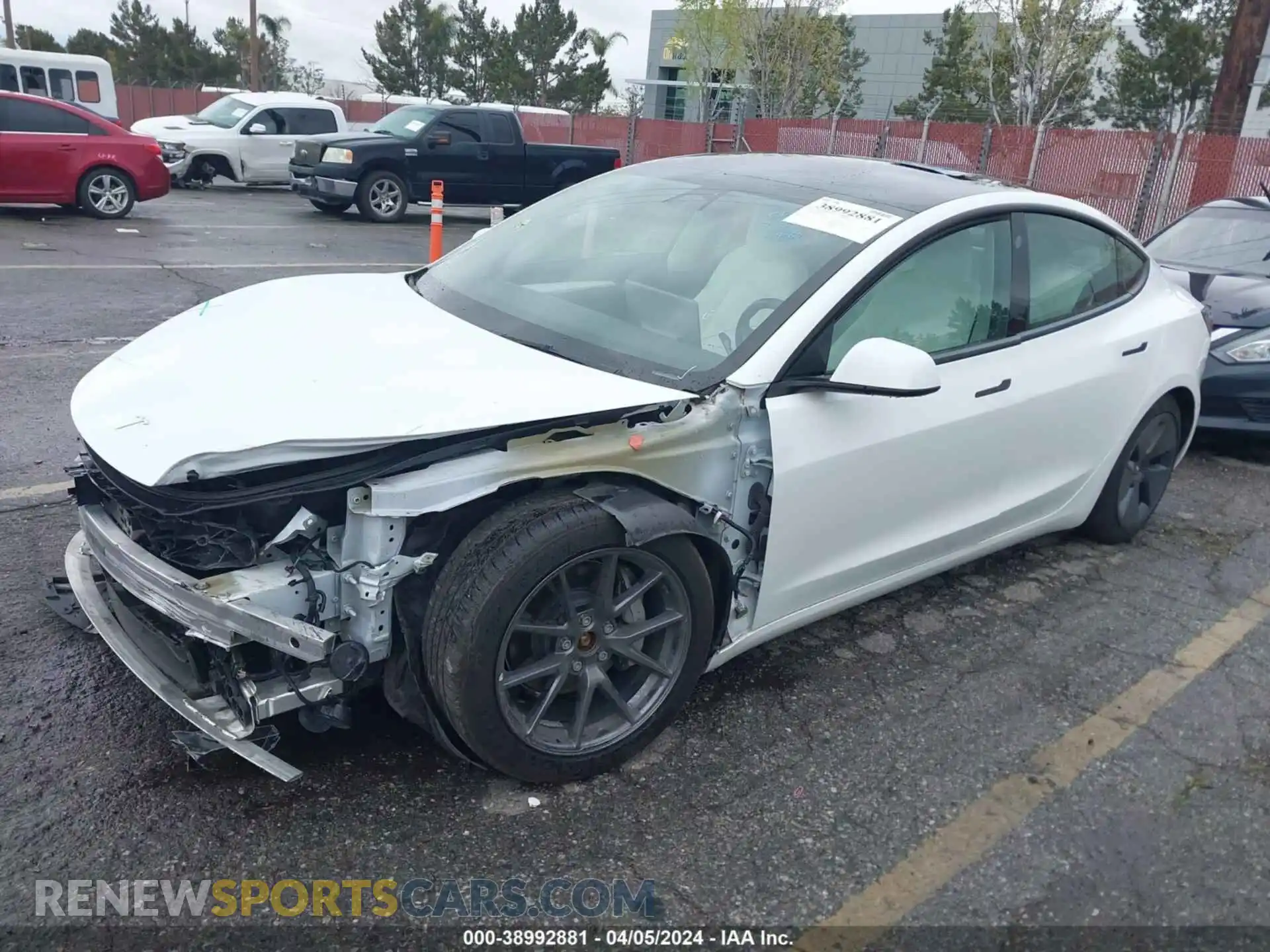 2 Photograph of a damaged car 5YJ3E1EB9MF091999 TESLA MODEL 3 2021