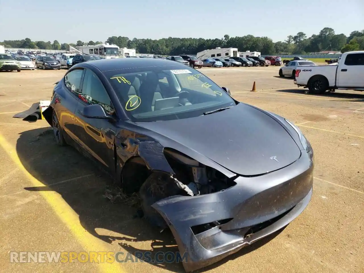 1 Photograph of a damaged car 5YJ3E1EB9MF093137 TESLA MODEL 3 2021