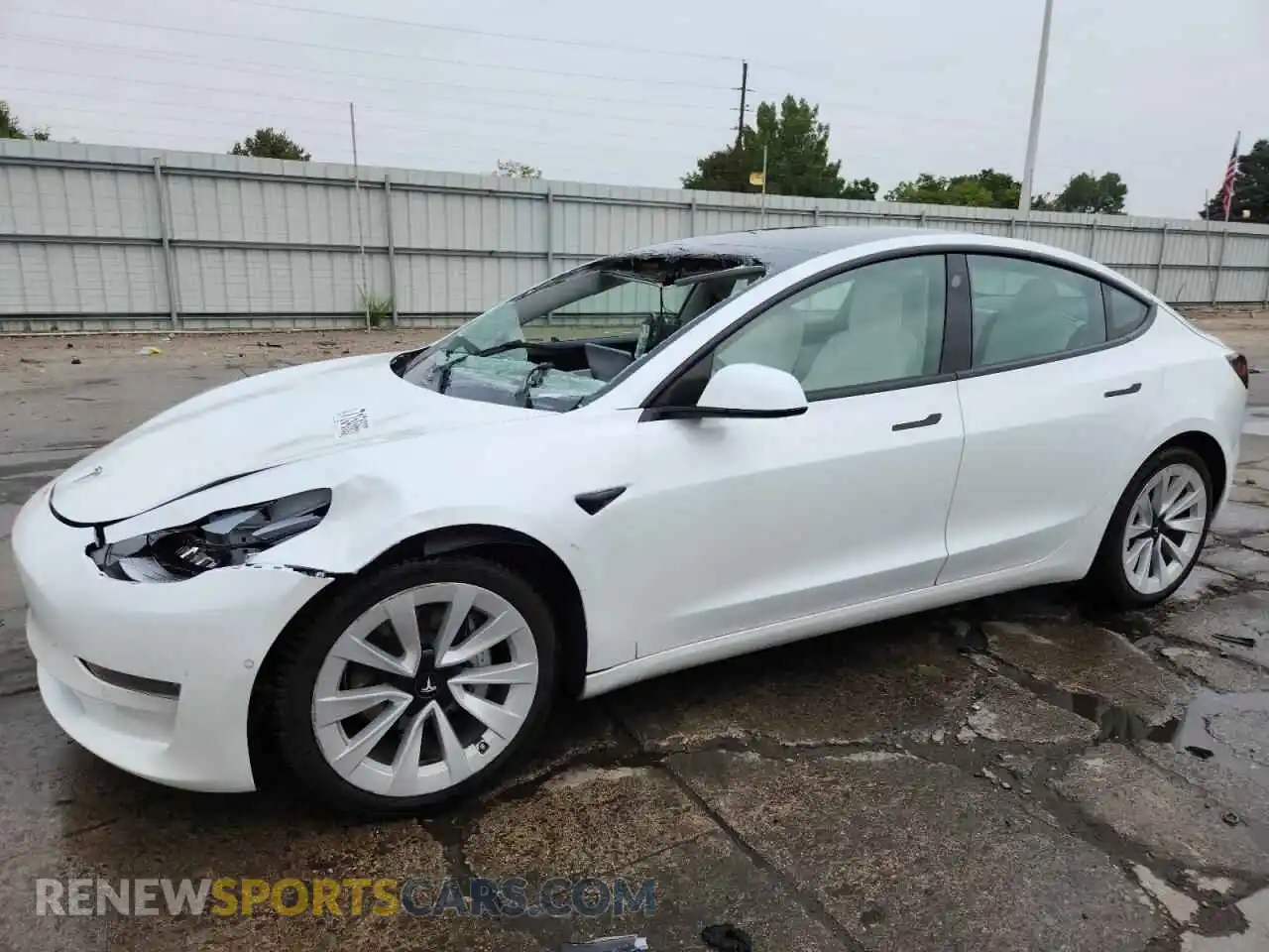 1 Photograph of a damaged car 5YJ3E1EB9MF849971 TESLA MODEL 3 2021