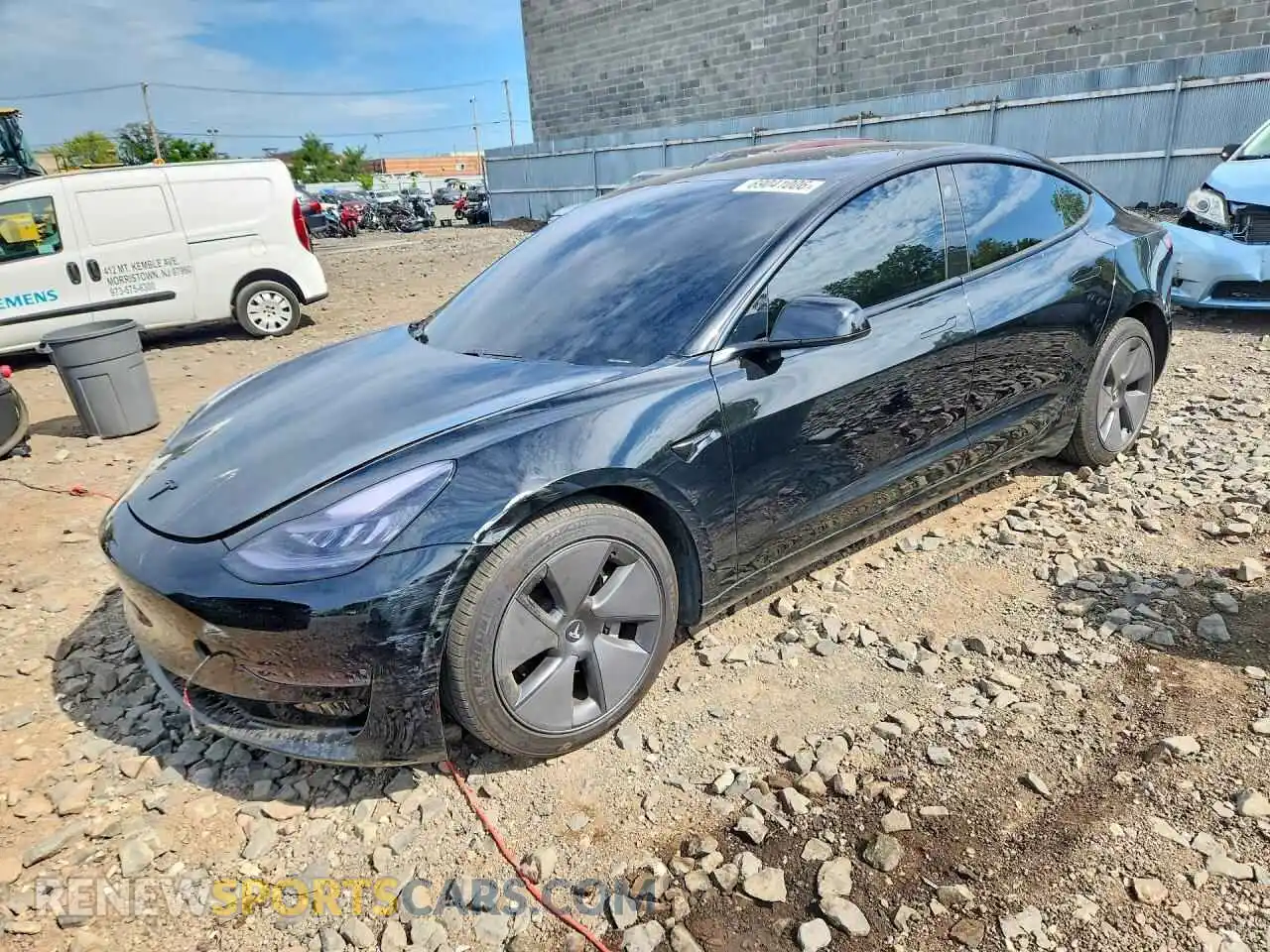 1 Photograph of a damaged car 5YJ3E1EB9MF857987 TESLA MODEL 3 2021