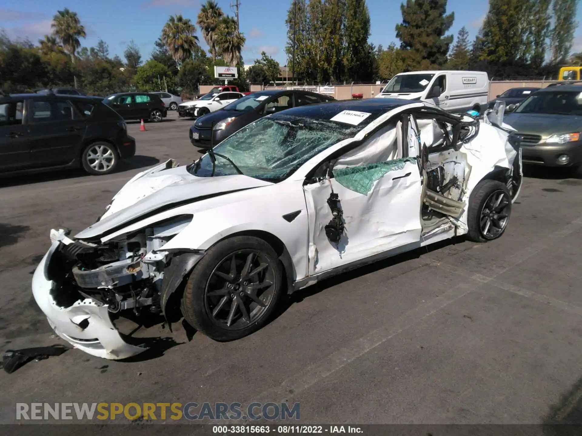 2 Photograph of a damaged car 5YJ3E1EB9MF876104 TESLA MODEL 3 2021
