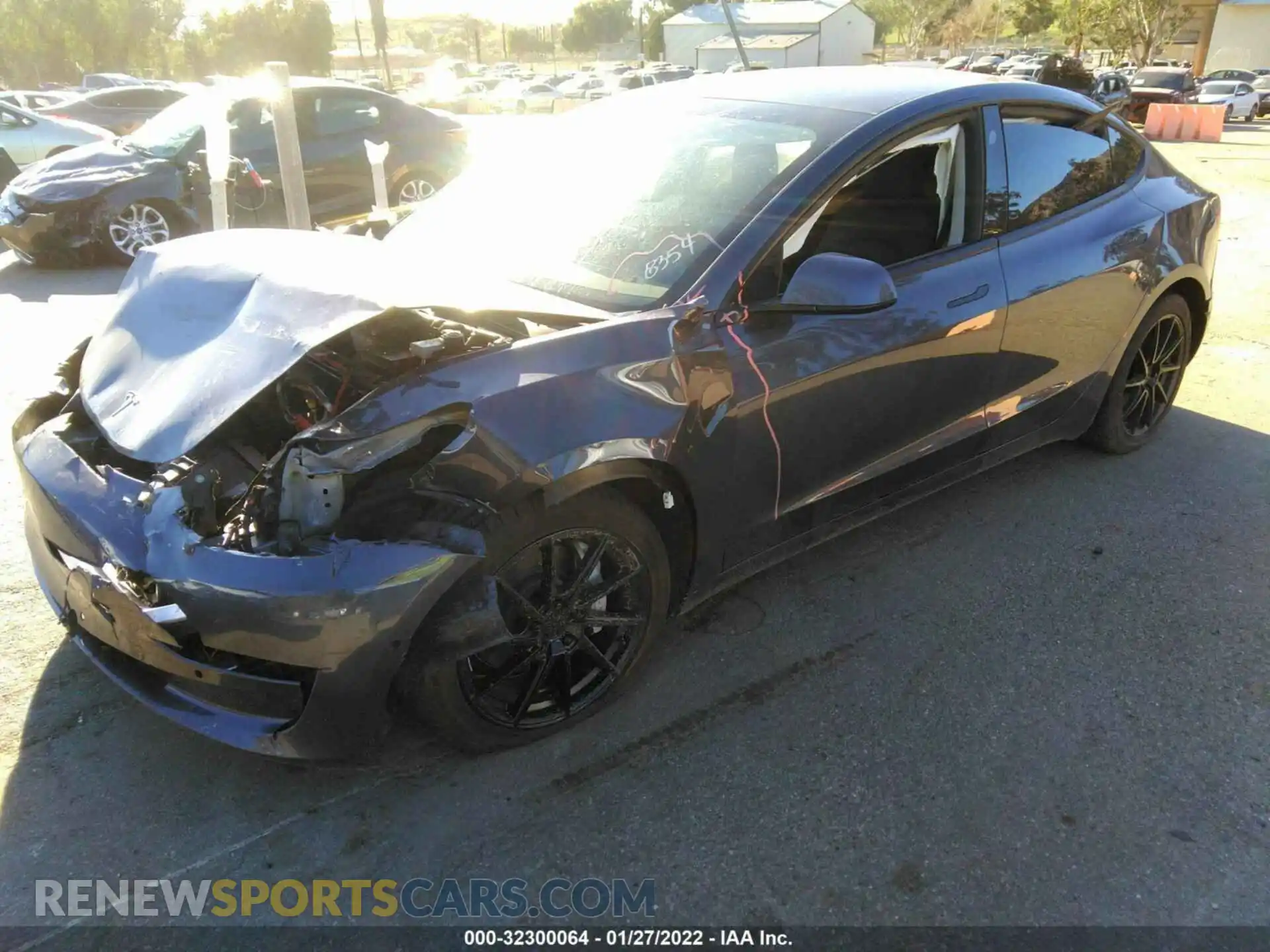 2 Photograph of a damaged car 5YJ3E1EB9MF878354 TESLA MODEL 3 2021