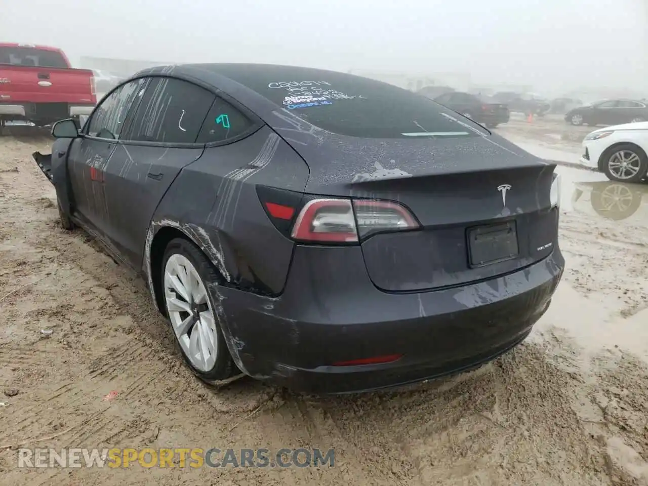 3 fotografías del automóvil dañado 5YJ3E1EB9MF916195 TESLA MODEL 3 2021