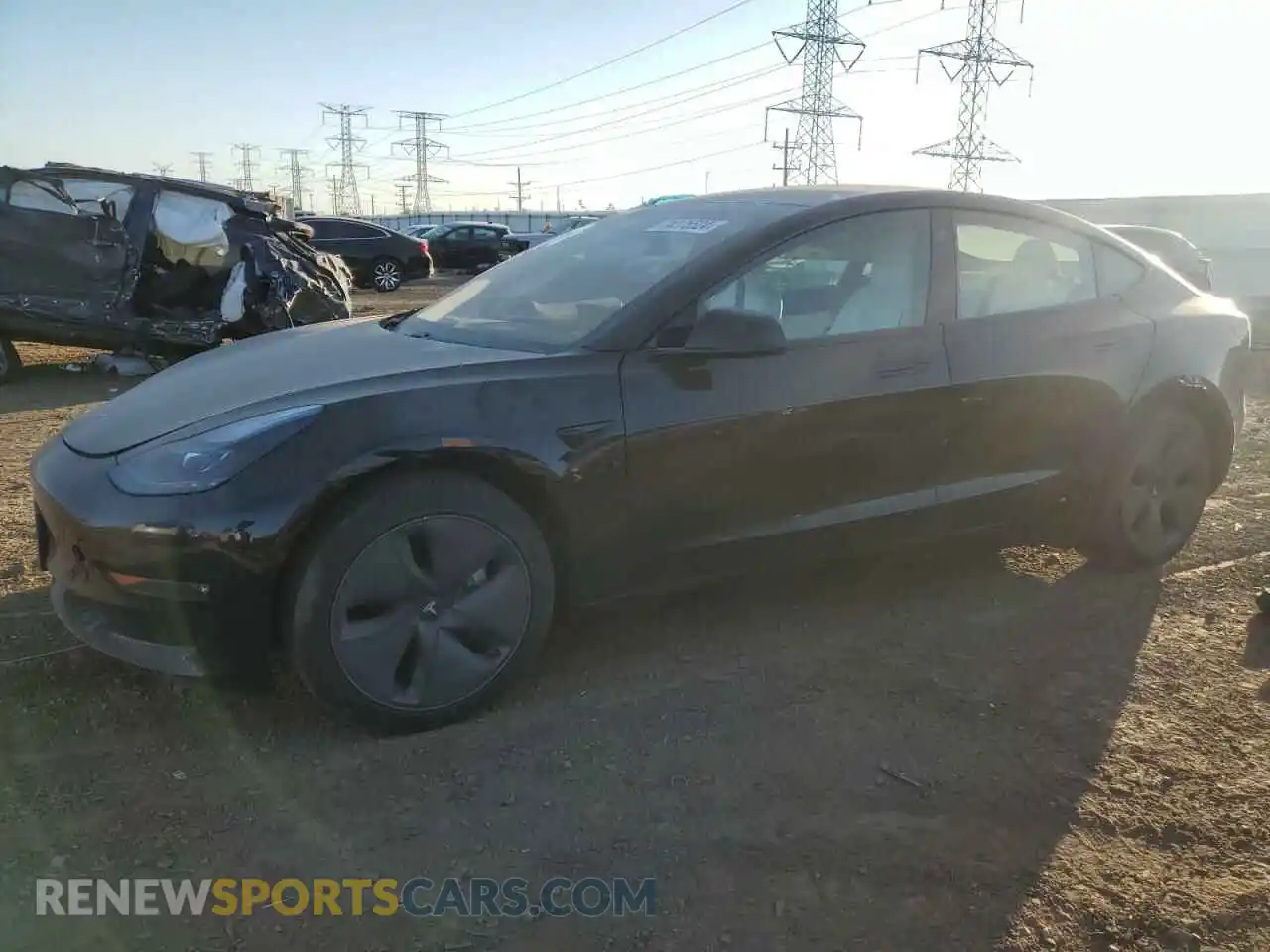 1 Photograph of a damaged car 5YJ3E1EB9MF918058 TESLA MODEL 3 2021
