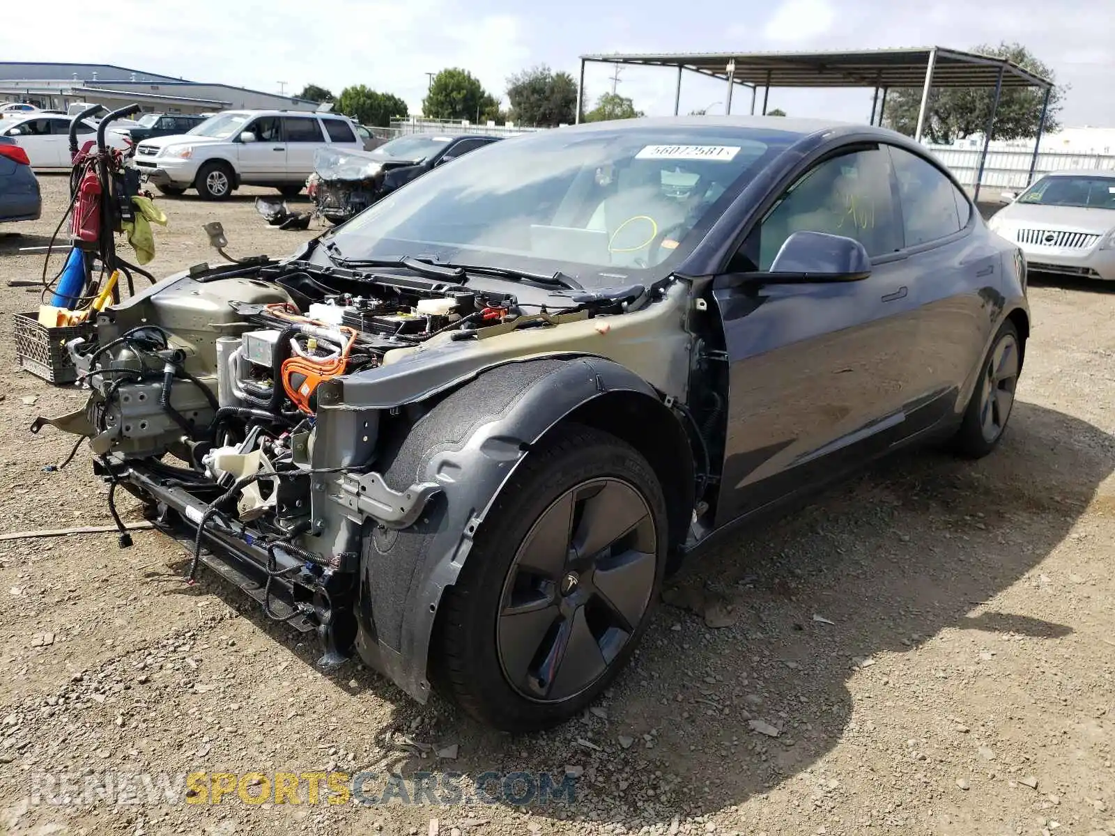 2 Photograph of a damaged car 5YJ3E1EB9MF930663 TESLA MODEL 3 2021