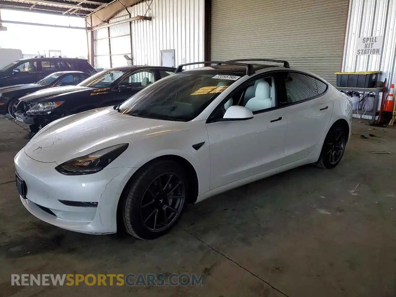 1 Photograph of a damaged car 5YJ3E1EB9MF993052 TESLA MODEL 3 2021