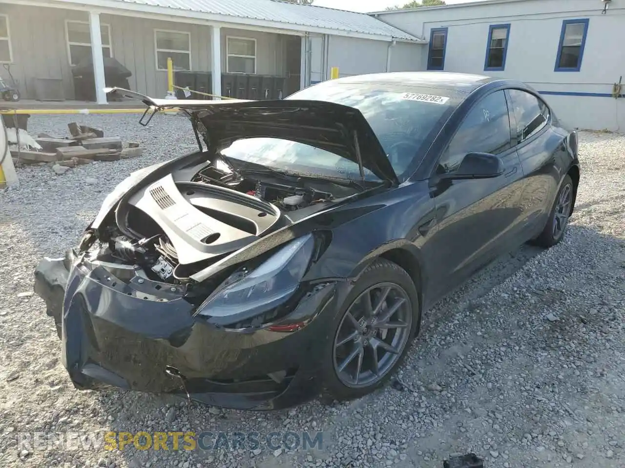 2 Photograph of a damaged car 5YJ3E1EBXMF012825 TESLA MODEL 3 2021
