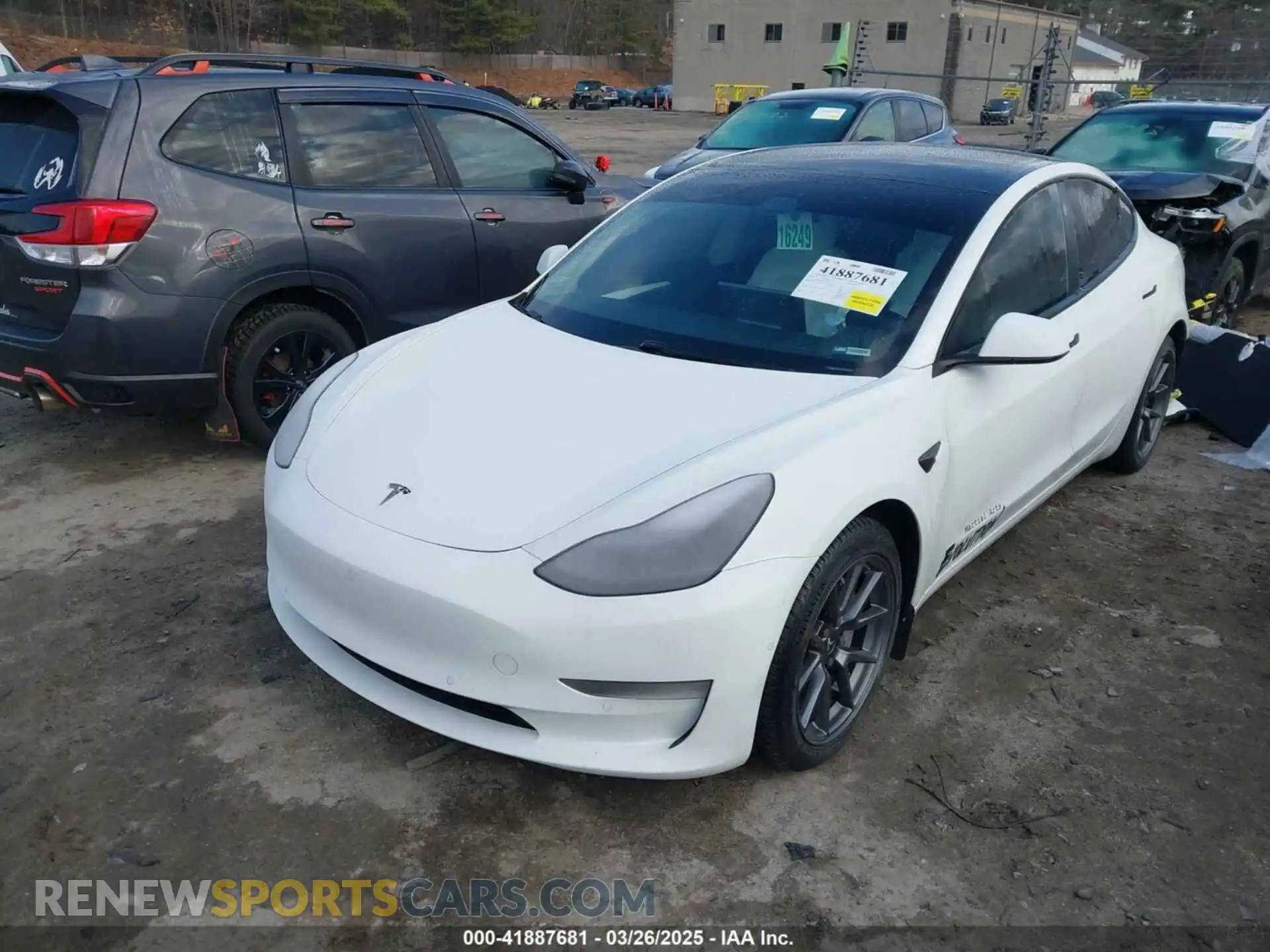 2 fotografías del automóvil dañado 5YJ3E1EBXMF020035 TESLA MODEL 3 2021