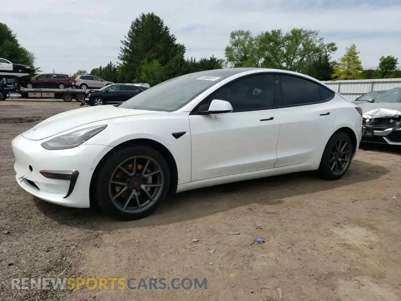 1 Photograph of a damaged car 5YJ3E1EBXMF035571 TESLA MODEL 3 2021