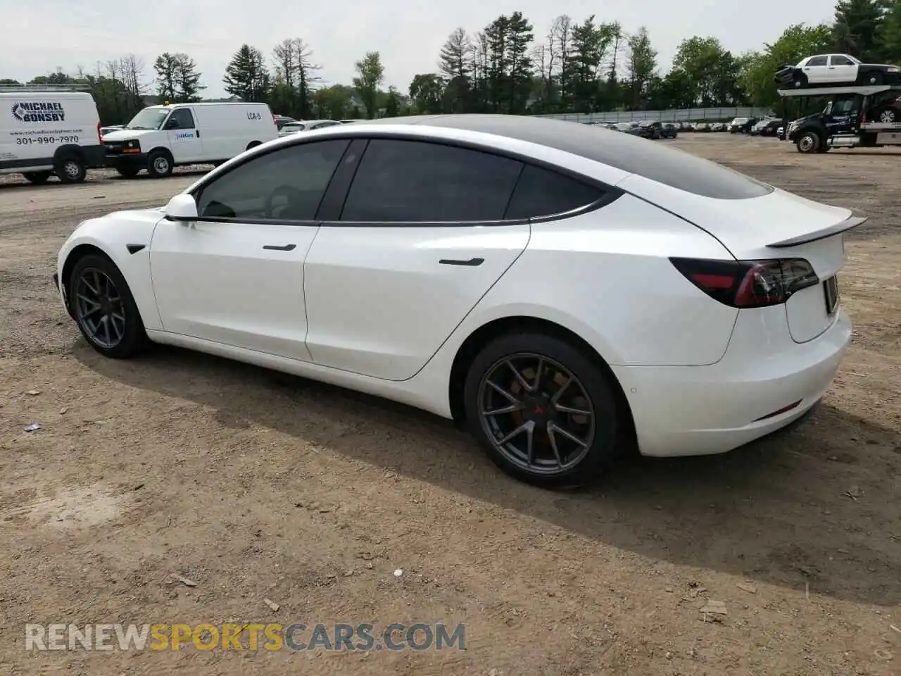 2 Photograph of a damaged car 5YJ3E1EBXMF035571 TESLA MODEL 3 2021