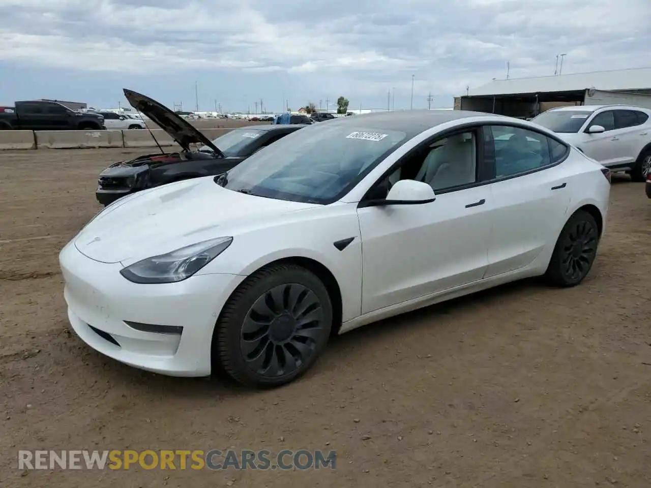 1 Photograph of a damaged car 5YJ3E1EBXMF035702 TESLA MODEL 3 2021