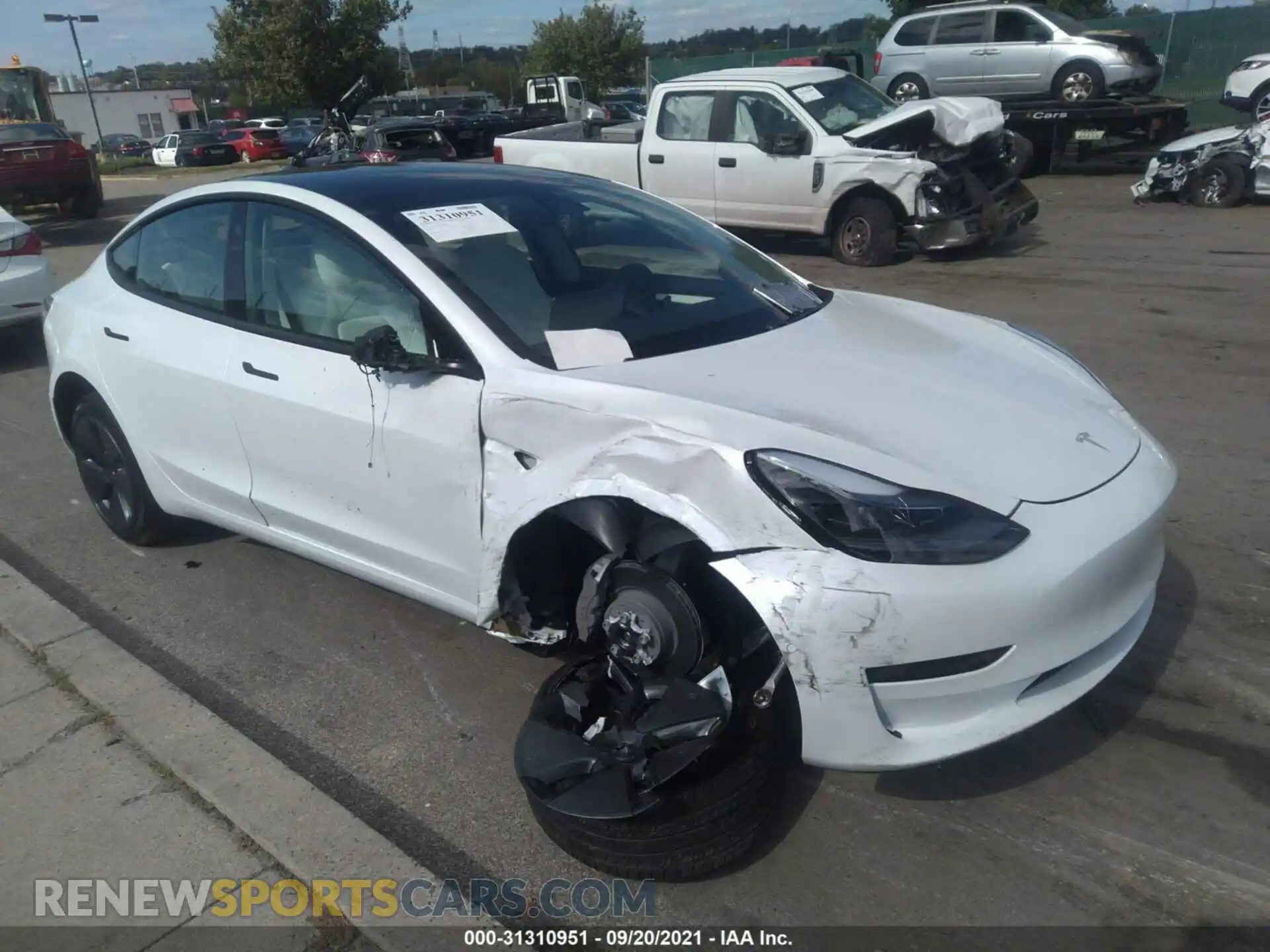 1 Photograph of a damaged car 5YJ3E1EBXMF037207 TESLA MODEL 3 2021