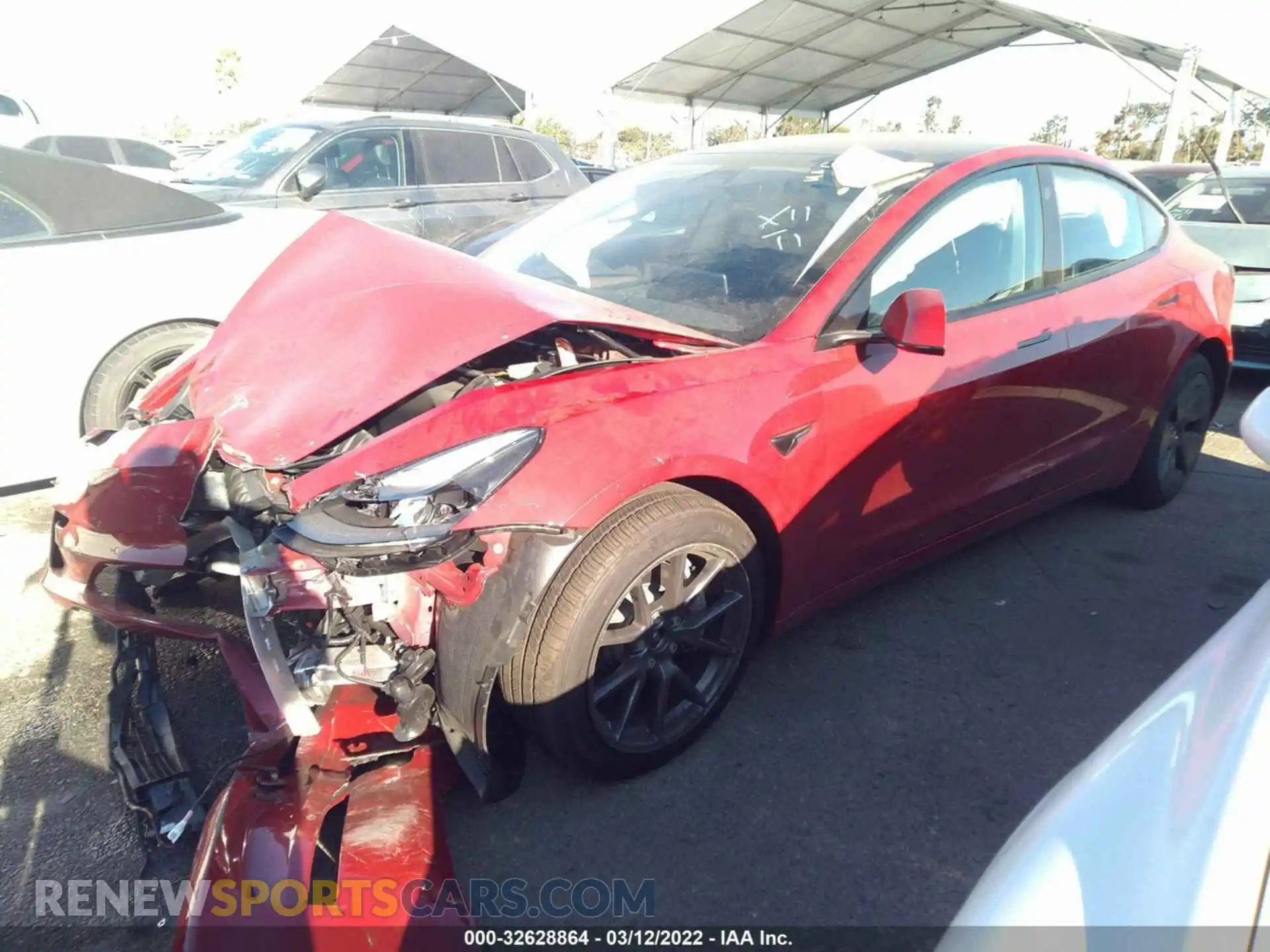 2 Photograph of a damaged car 5YJ3E1EBXMF048921 TESLA MODEL 3 2021