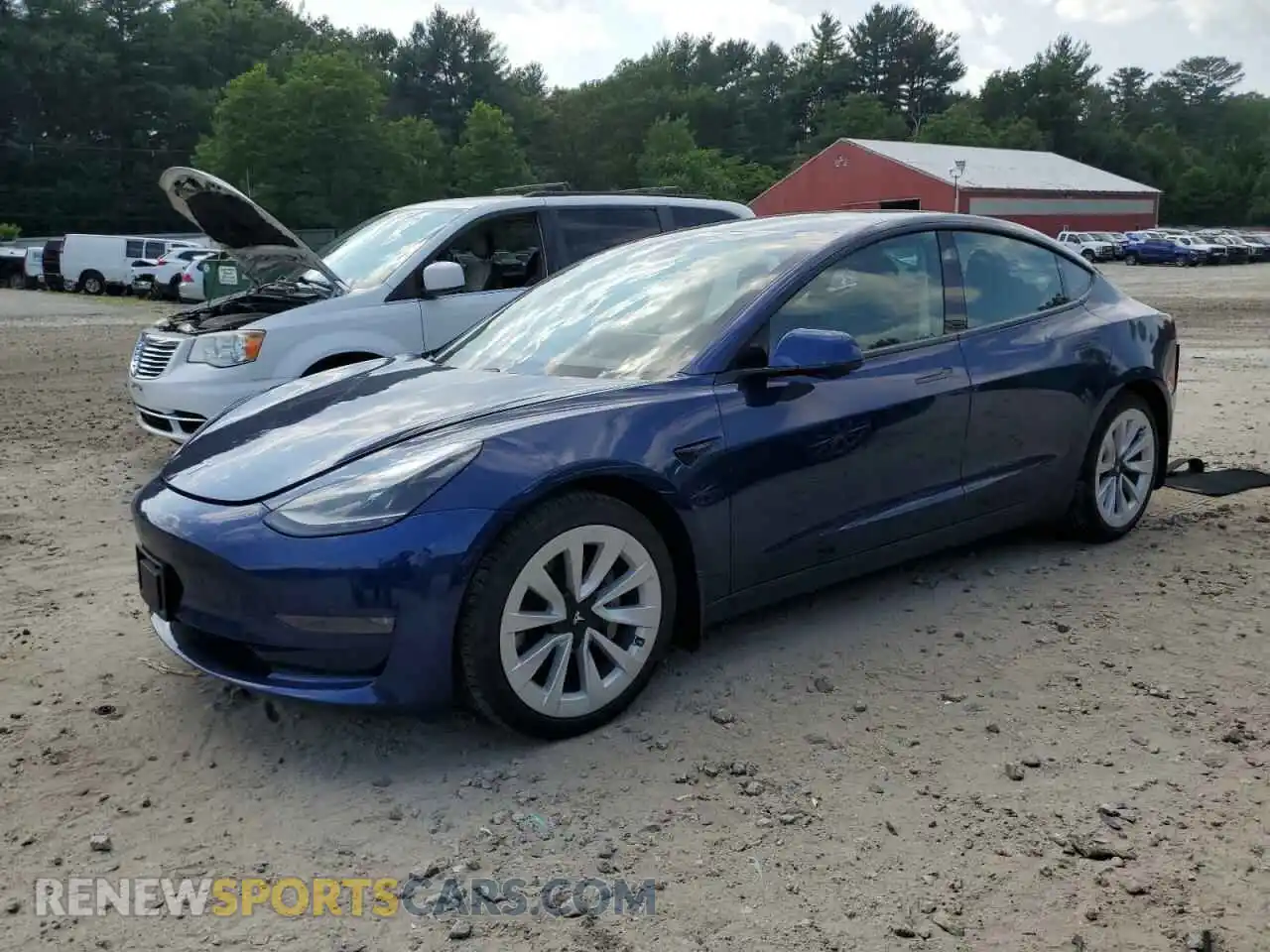 1 Photograph of a damaged car 5YJ3E1EBXMF049387 TESLA MODEL 3 2021