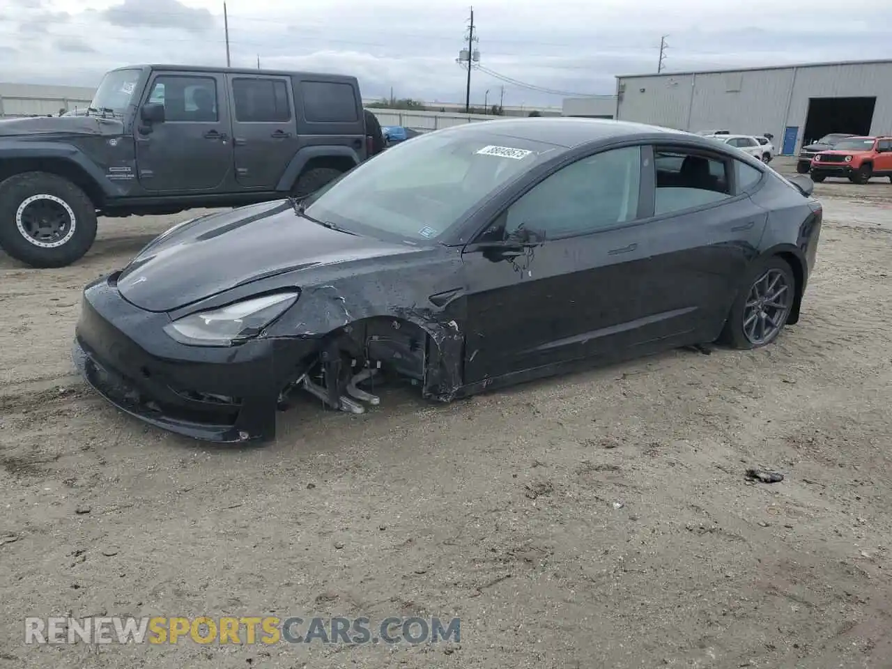 1 Photograph of a damaged car 5YJ3E1EBXMF049521 TESLA MODEL 3 2021