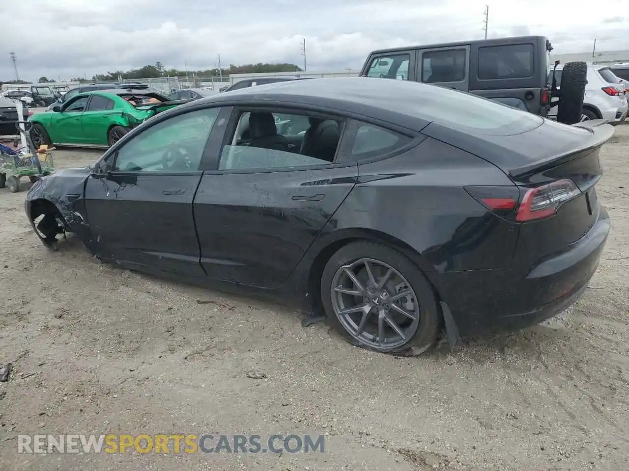 2 Photograph of a damaged car 5YJ3E1EBXMF049521 TESLA MODEL 3 2021