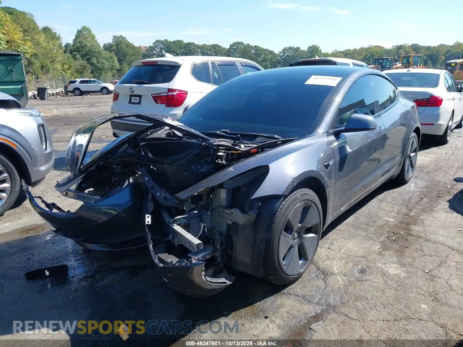 2 Photograph of a damaged car 5YJ3E1EBXMF052001 TESLA MODEL 3 2021