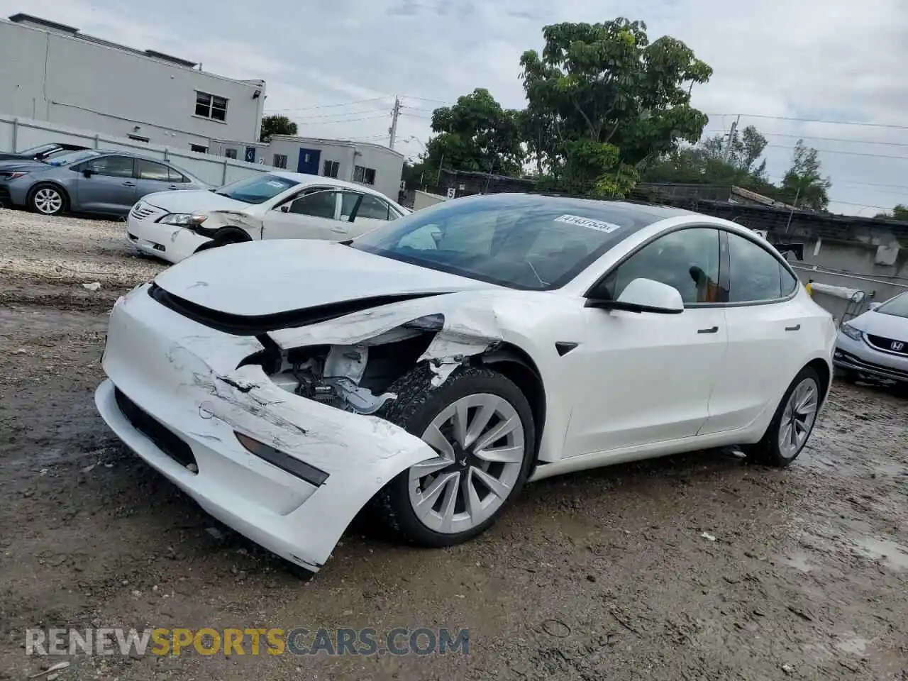 1 Photograph of a damaged car 5YJ3E1EBXMF063127 TESLA MODEL 3 2021