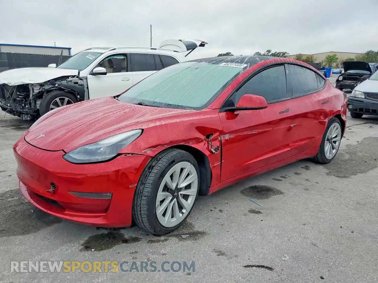 1 Photograph of a damaged car 5YJ3E1EBXMF079778 TESLA MODEL 3 2021
