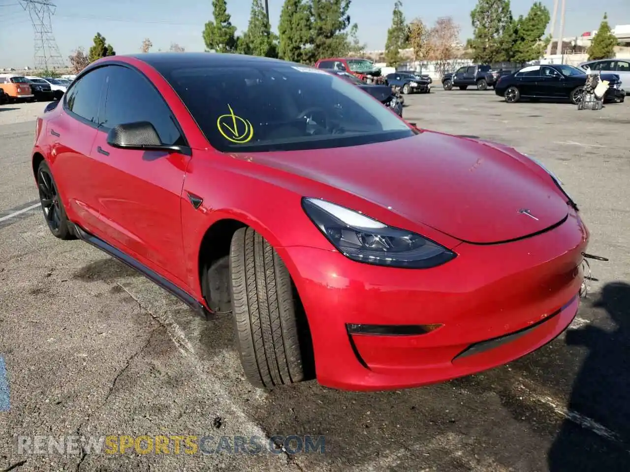1 Photograph of a damaged car 5YJ3E1EBXMF085466 TESLA MODEL 3 2021