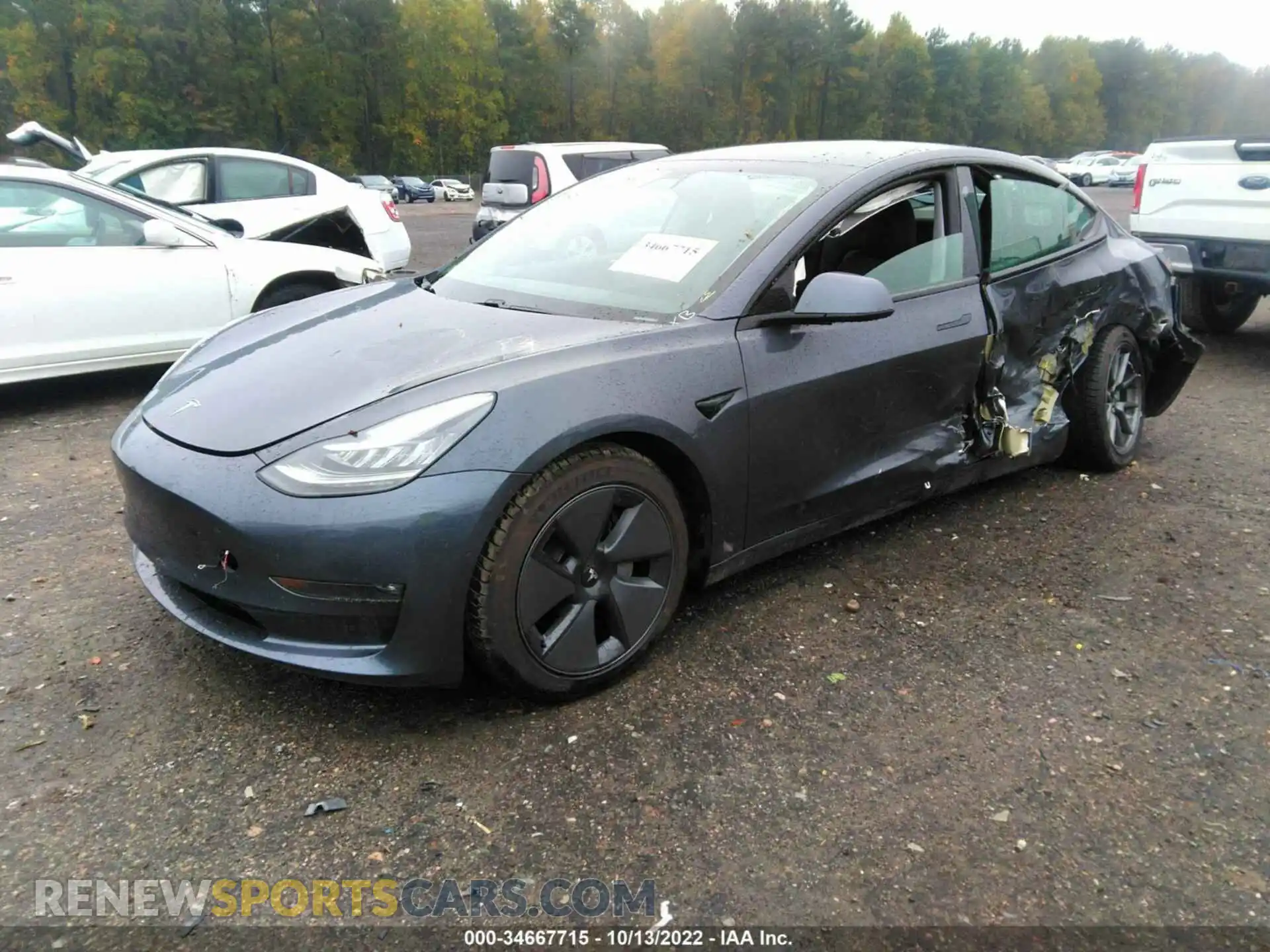 2 Photograph of a damaged car 5YJ3E1EBXMF853091 TESLA MODEL 3 2021