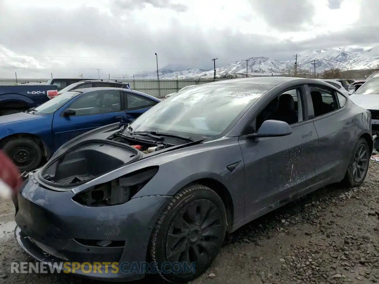1 Фотография поврежденного автомобиля 5YJ3E1EBXMF858047 TESLA MODEL 3 2021