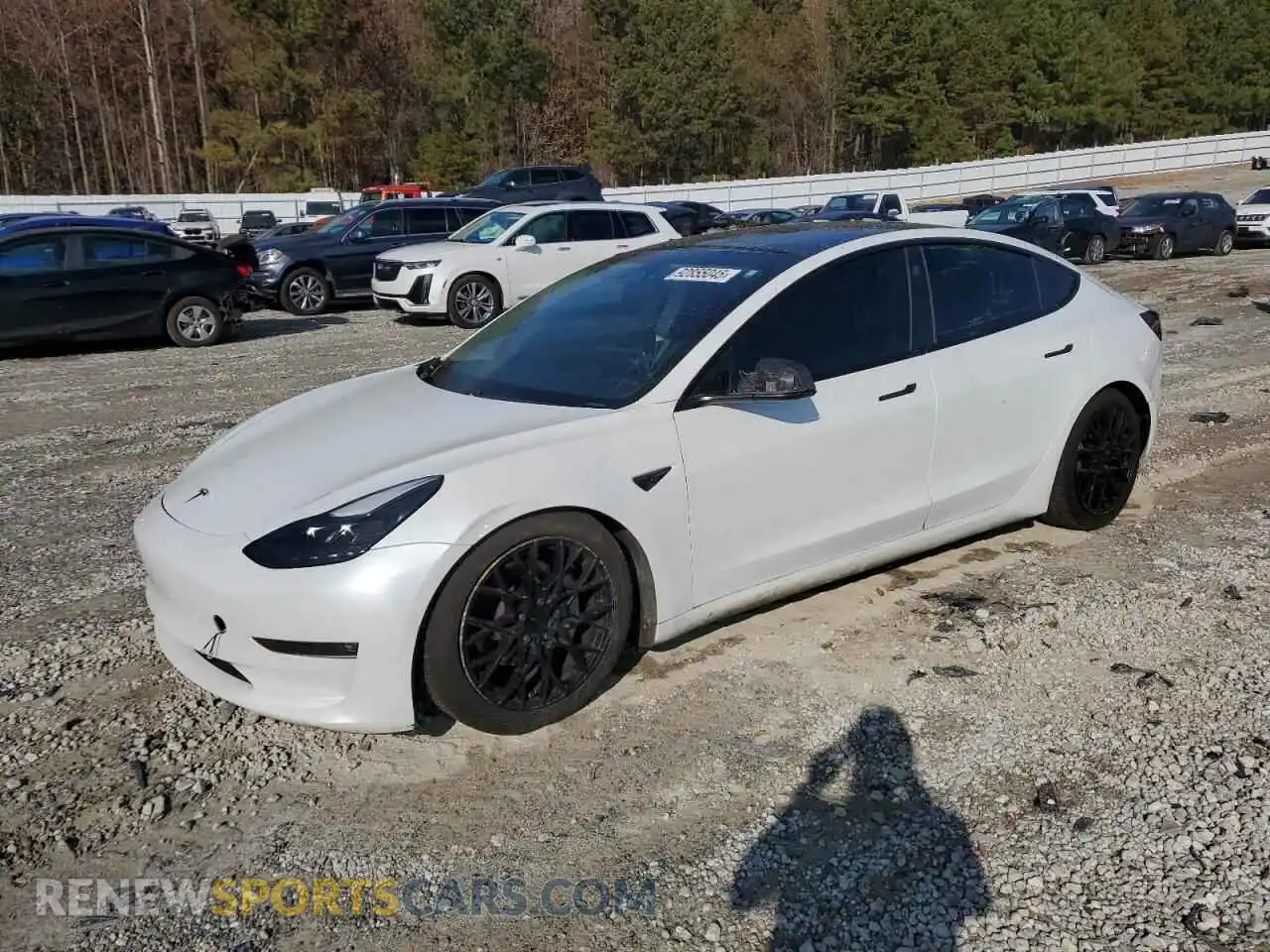 1 Photograph of a damaged car 5YJ3E1EBXMF869730 TESLA MODEL 3 2021