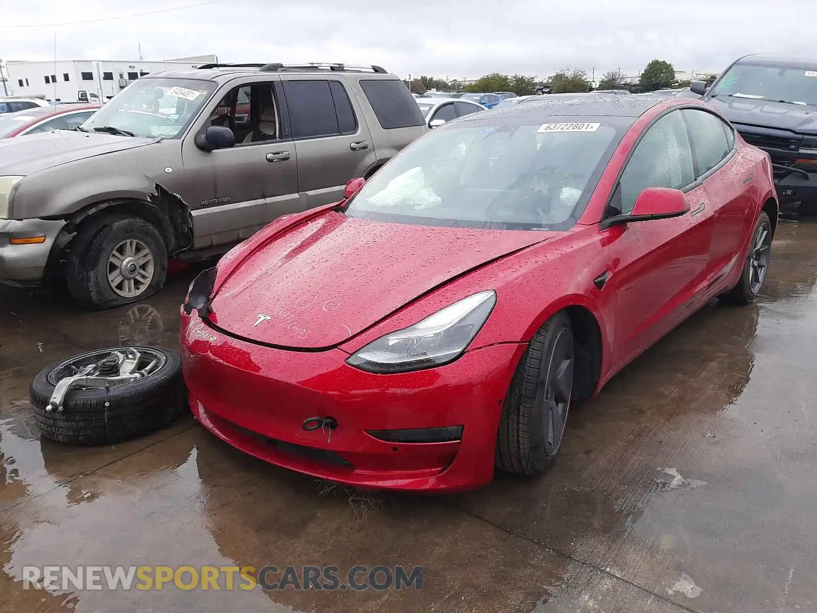 2 Photograph of a damaged car 5YJ3E1EBXMF916027 TESLA MODEL 3 2021