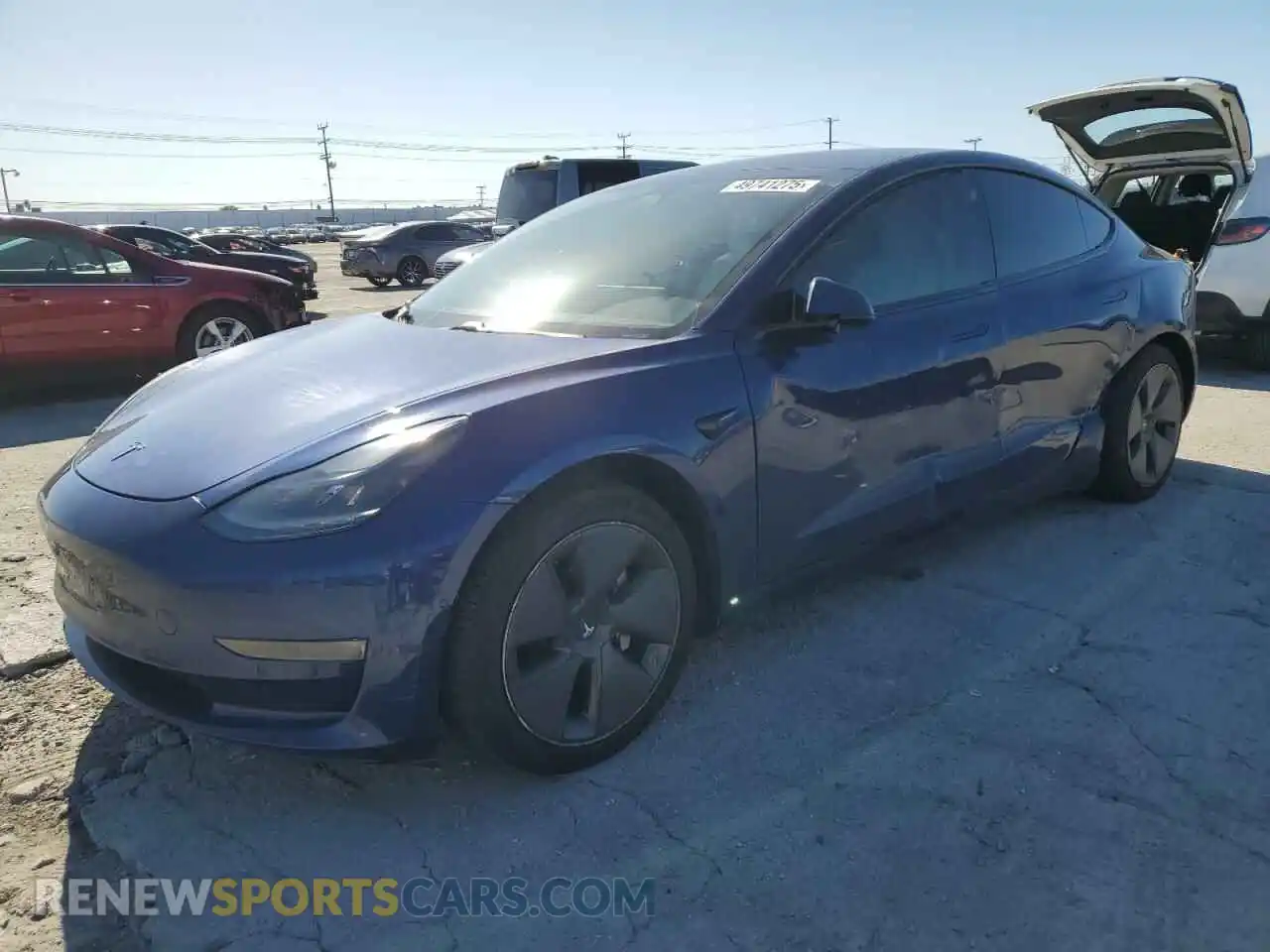 1 Photograph of a damaged car 5YJ3E1EBXMF925147 TESLA MODEL 3 2021