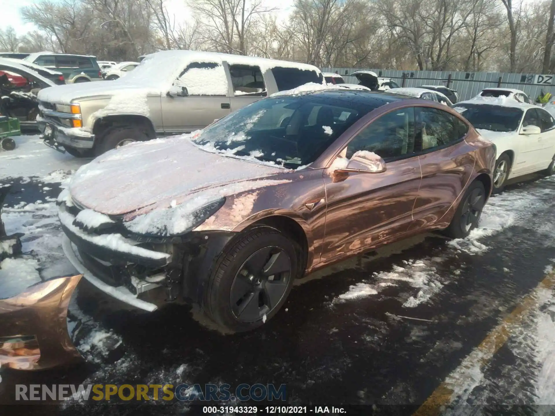2 Photograph of a damaged car 5YJ3E1EBXMF938206 TESLA MODEL 3 2021