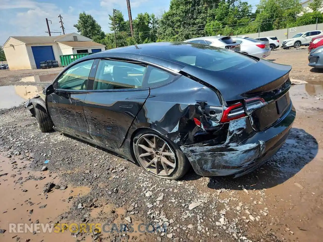 2 Photograph of a damaged car 5YJ3E1EBXMF974834 TESLA MODEL 3 2021