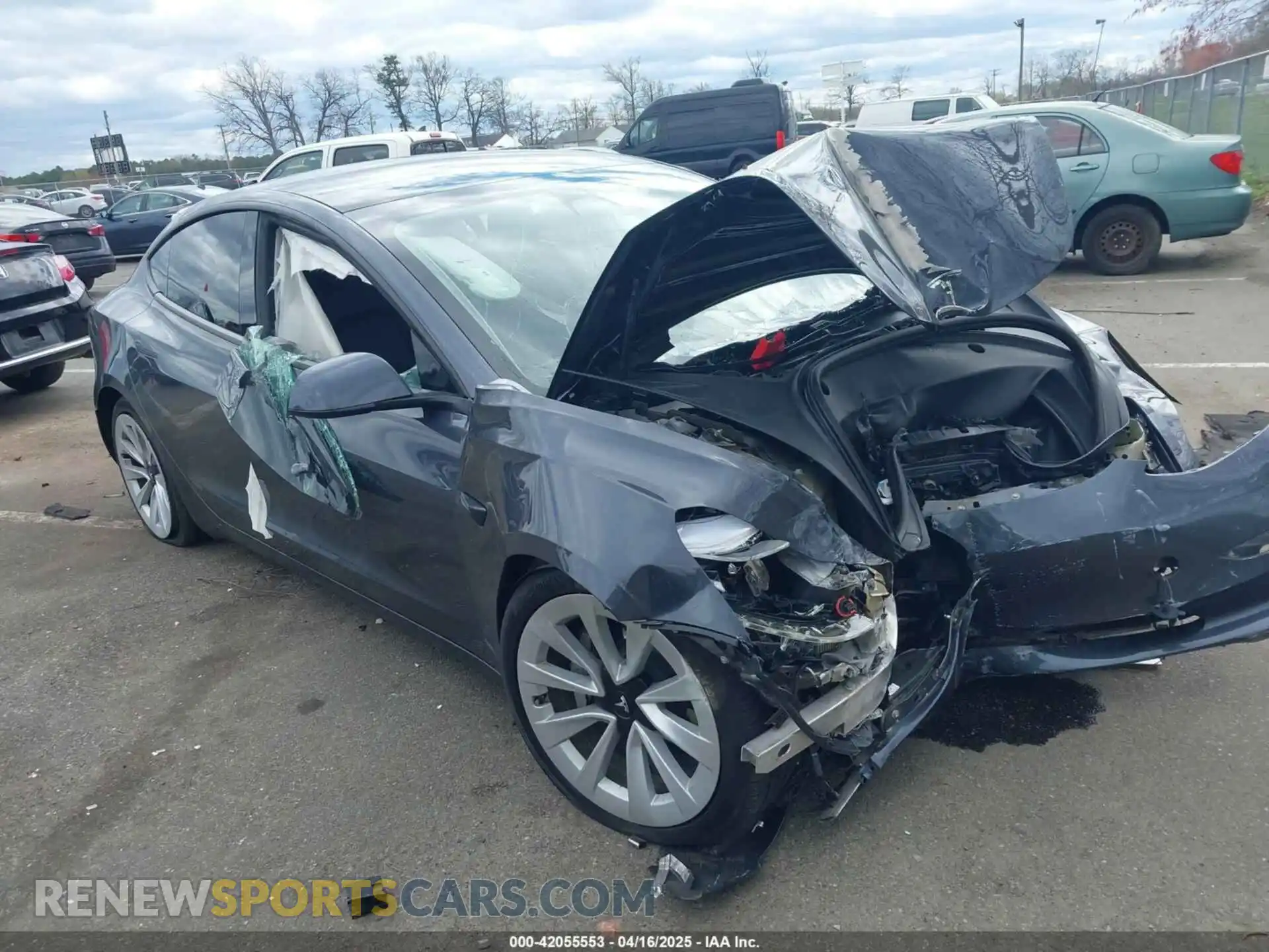 1 Photograph of a damaged car 5YJ3E1EBXMF975045 TESLA MODEL 3 2021