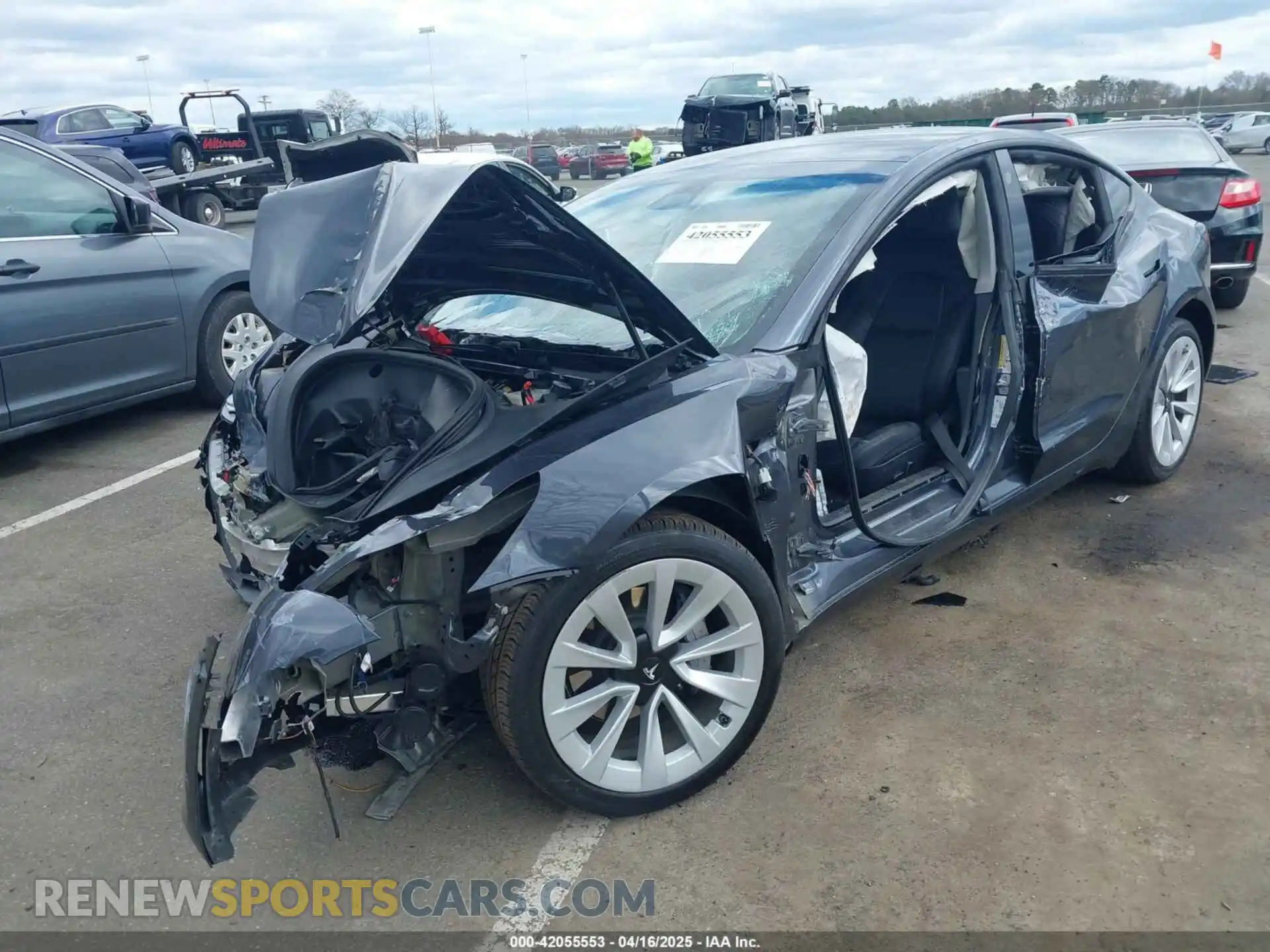 2 Photograph of a damaged car 5YJ3E1EBXMF975045 TESLA MODEL 3 2021