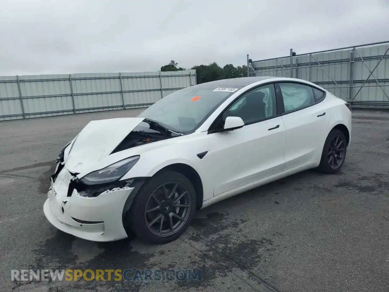 1 Photograph of a damaged car 5YJ3E1EBXMF983453 TESLA MODEL 3 2021