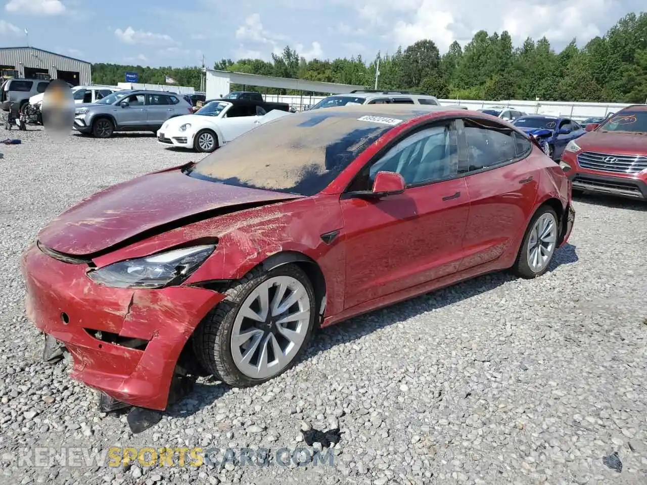 1 Photograph of a damaged car 5YJ3E1EBXMF983582 TESLA MODEL 3 2021