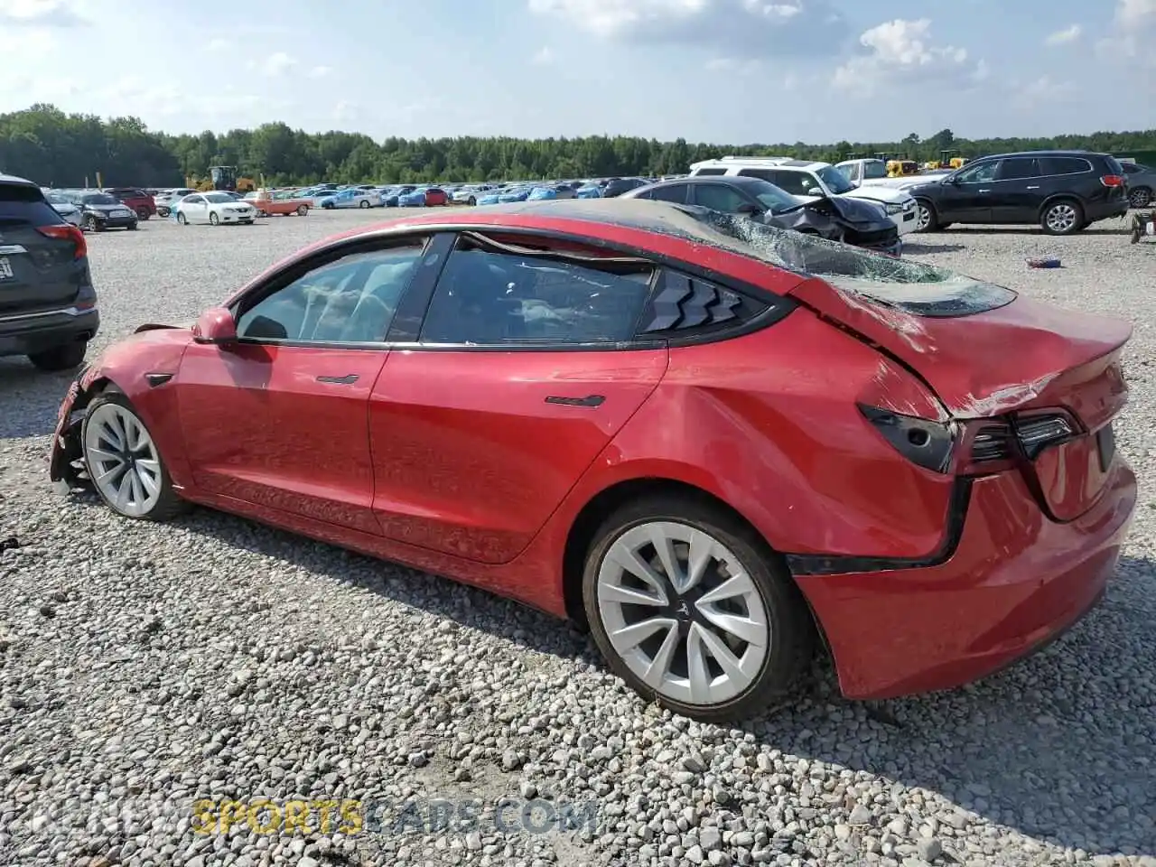 2 Photograph of a damaged car 5YJ3E1EBXMF983582 TESLA MODEL 3 2021