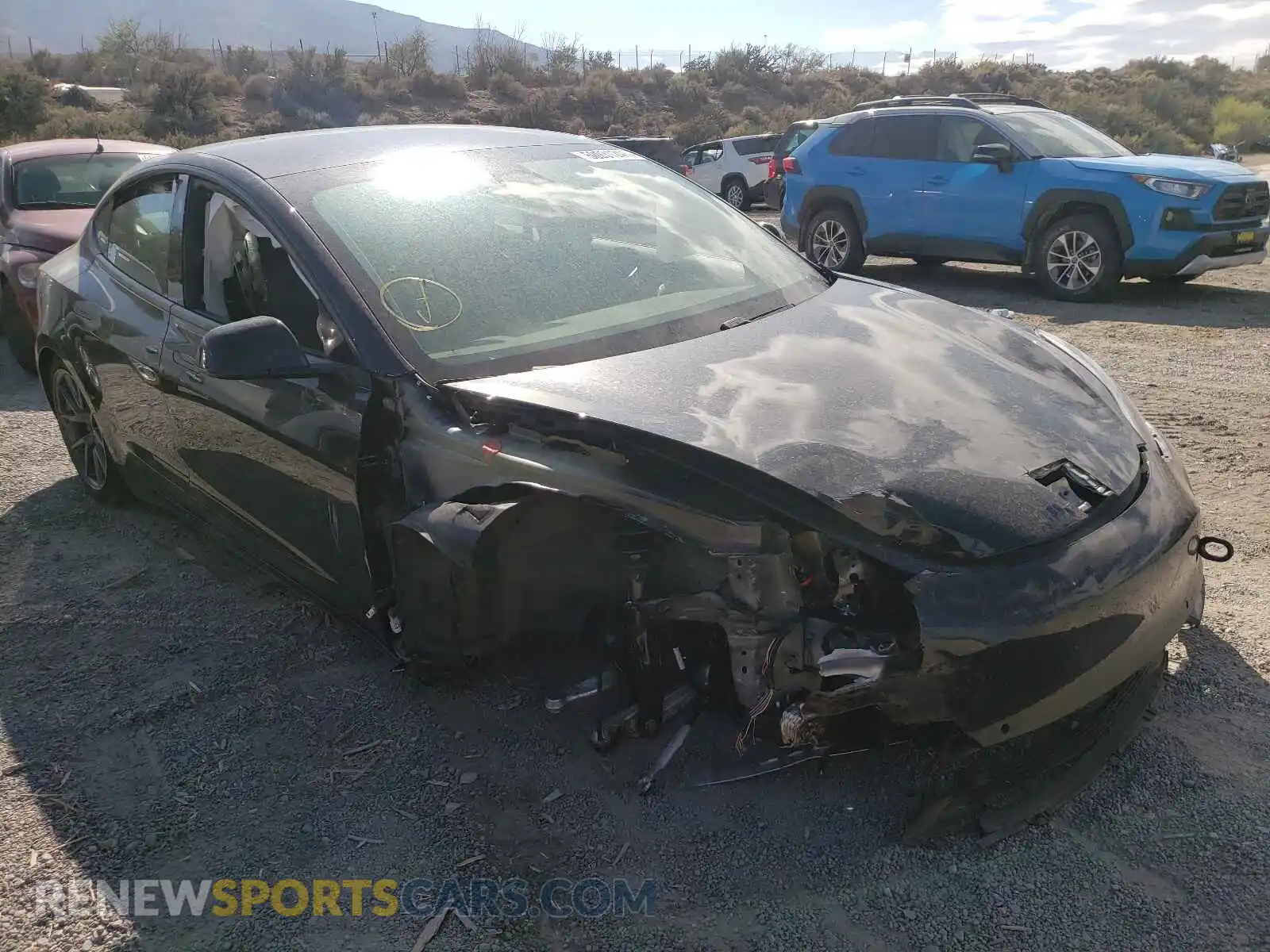1 Photograph of a damaged car 5YJ3E1EBXMF998759 TESLA MODEL 3 2021